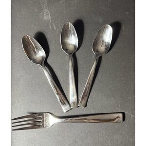 Oneida Flight Stainless Flatware 3 Teaspoons & 1 Dinner Fork – China 90-204